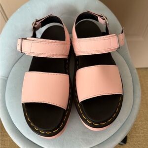 Dr Martens Pink Voss Leather Strap Sandals